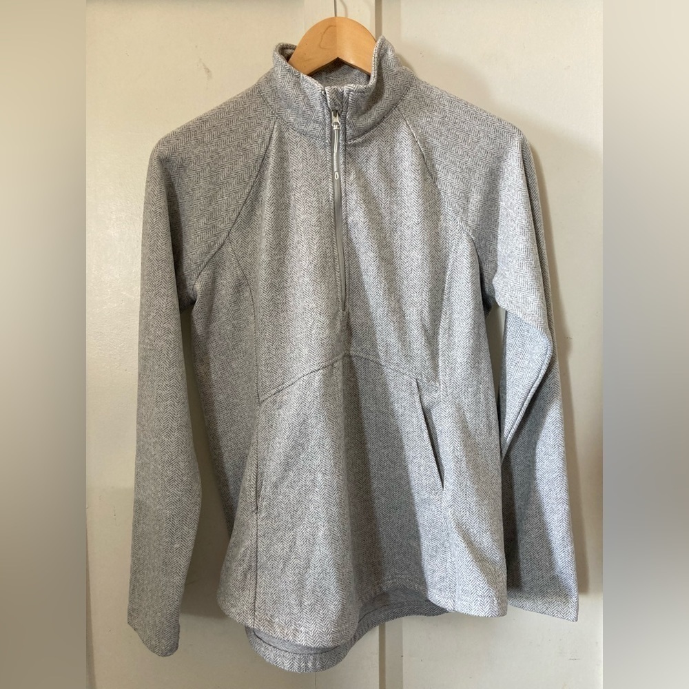 KYODAN Outdoor half zip pullover sweater G/L kangaroo pocket gray mock neck